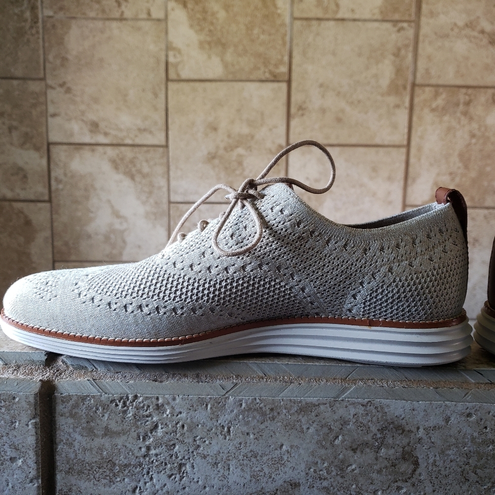 Cole Haan  ivory mens wingtip Oxford Size 12